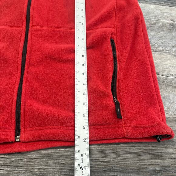 Aigle‎ Red Black Men XL Microfleece Full Zip Mock Neck Windgear Jacket Gorpcore - Picture 7 of 8